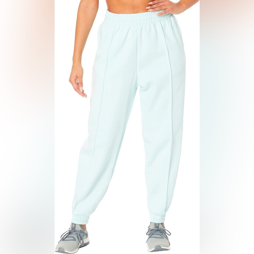 Women's Adidas Essential Studio Fleece Pants Joggers Relaxed Fit - Picture 3 of 12
